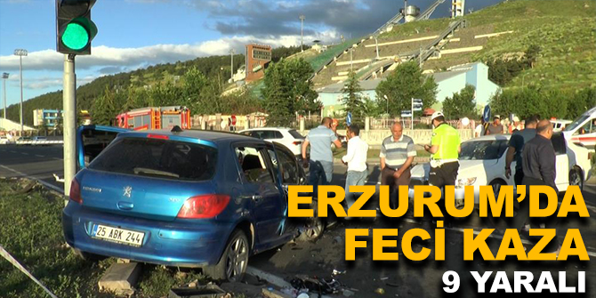 Erzurum’da feci kaza: 9 yaralı