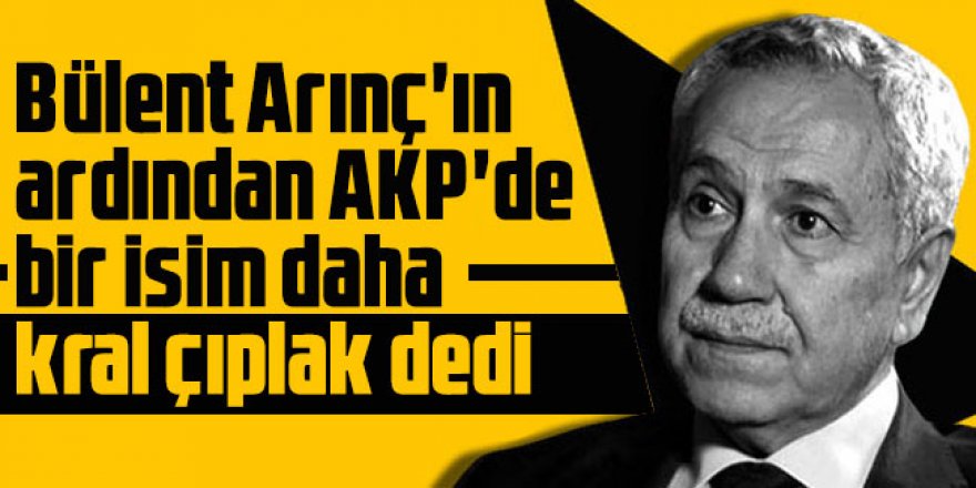 Bülent Arınç'ın ardından AK Partide bir isim daha kral çıplak dedi