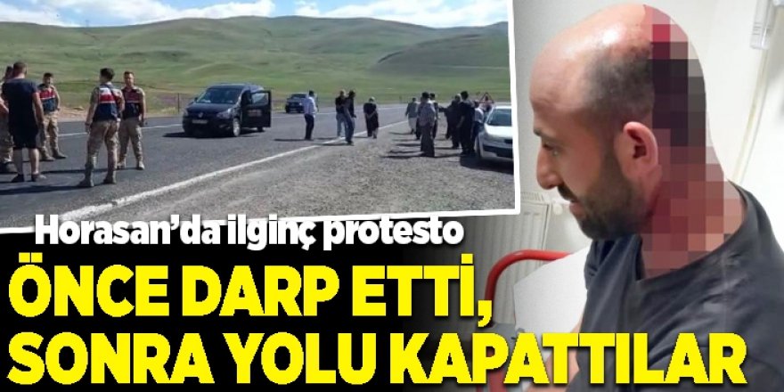 Horasan’da ilginç protesto