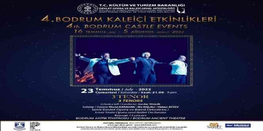 Üç tenor, Bodrum'da konser verecek