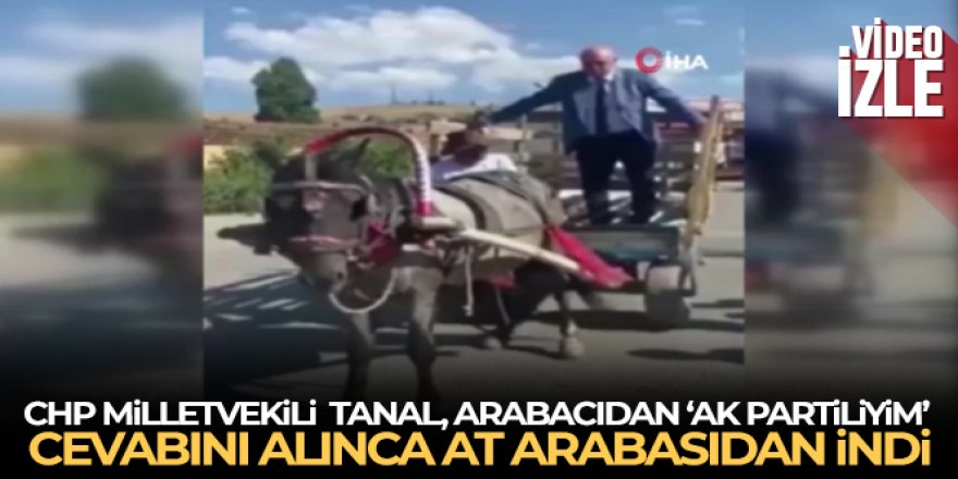 Erzurum'da CHP Milletvekili Tanal, arabacıdan 'AK Partiliyim' cevabını alınca at arabasından indi