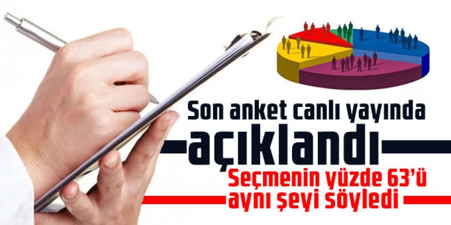 Son anket canlı yayında açıklandı! Seçmenin yüzde 63'ü aynı şeyi söyledi