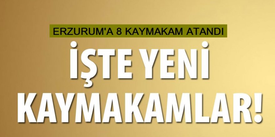 Erzurum’da 8 ilçeye Kaymakam atandı