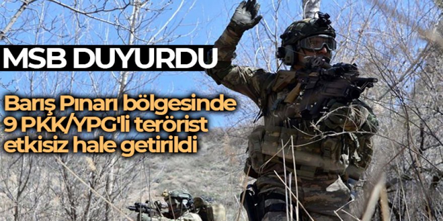 9 PKK/YPG'li terörist etkisiz hale getirildi'
