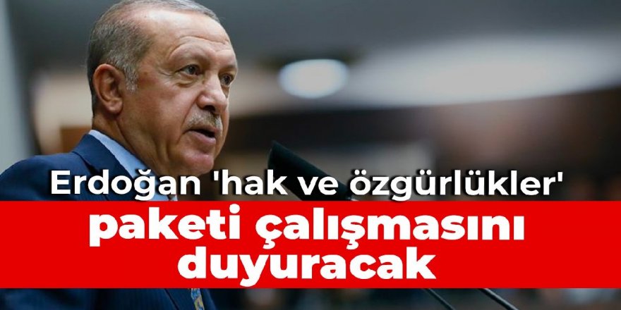Erdoğan 'hak ve özgürlükler' paketi çalışmasını duyuracak