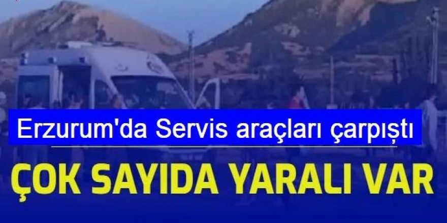 Erzurum'da Asker ve öğretmeleri taşıyan Servis araçları çarpıştı