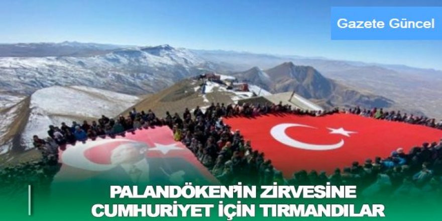 Palandöken'in karlı zirvesinde dinmeyen Cumhuriyet coşkusu