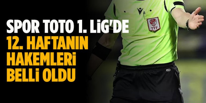 Spor Toto 1. Lig'de 12. haftanın hakemleri belli oldu