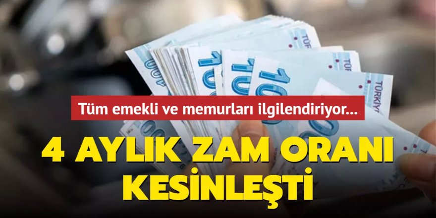 Tüm emekli ve memurları ilgilendiriyor... 4 aylık zam oranı kesinleşti