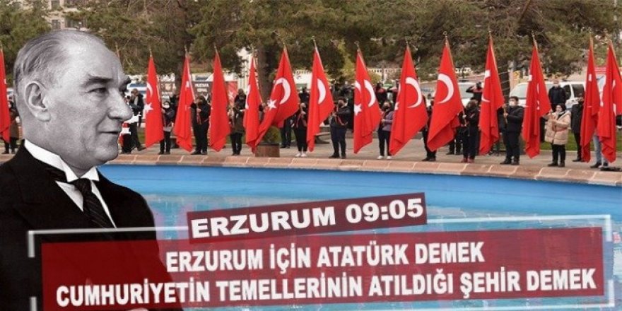 Erzurum'da 10 Kasım Atatürk'ü Anma töreni