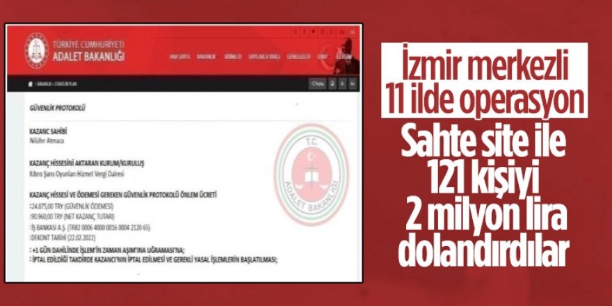 Sahte site tasarlayıp vatandaşları 2 milyon lira dolandıran şebeke çökertildi