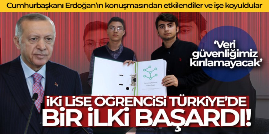 İki lise öğrencisi Türkiye'de bir ilki başardı