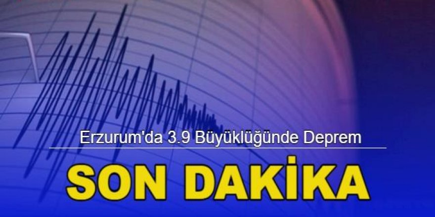 Erzurum’da 3.9 büyüklüğünde deprem