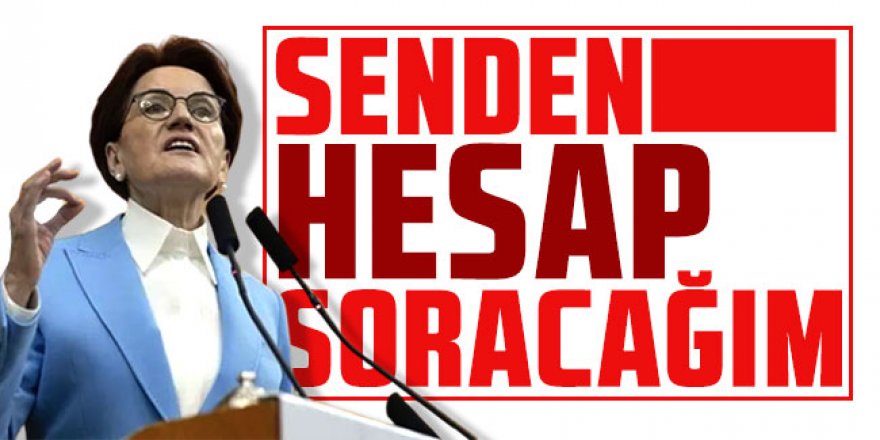Meral Akşener'den Erdoğan'a: Senden hesap soracağım