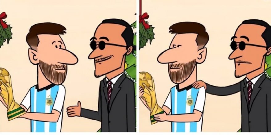 Nusret Messi'yi 'darladı', Rodrigo de Paul yetişti