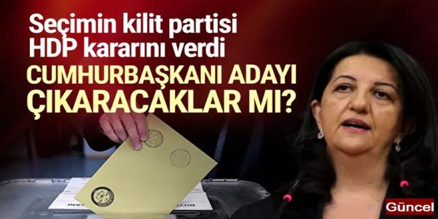 HDP'den cumhurbaşkanı adayı kararı