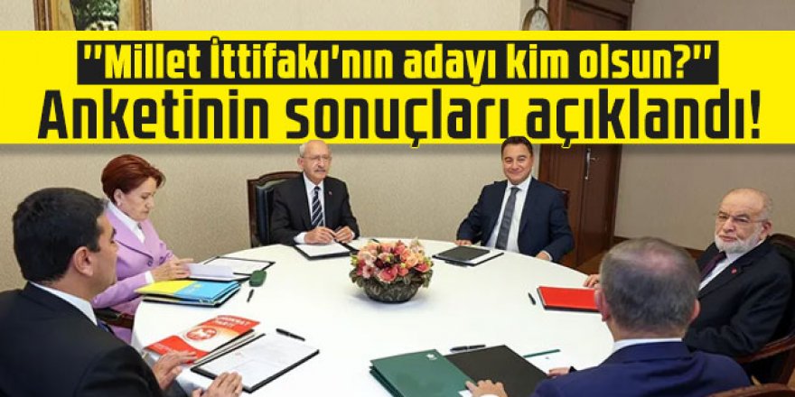 ''Millet İttifakı'nın adayı kim olsun?'' anketinin sonuçları açıklandı!