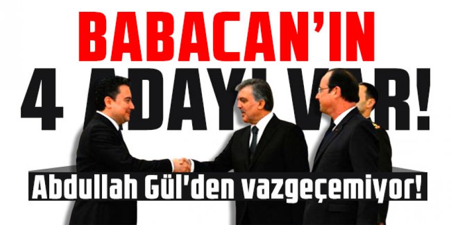 Ali Babacan'ın 4 adayı var!