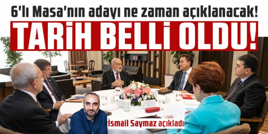 Altılı Masa'nın adayını açıklayacağı tarih belli oldu! İsmail Saymaz açıkladı!