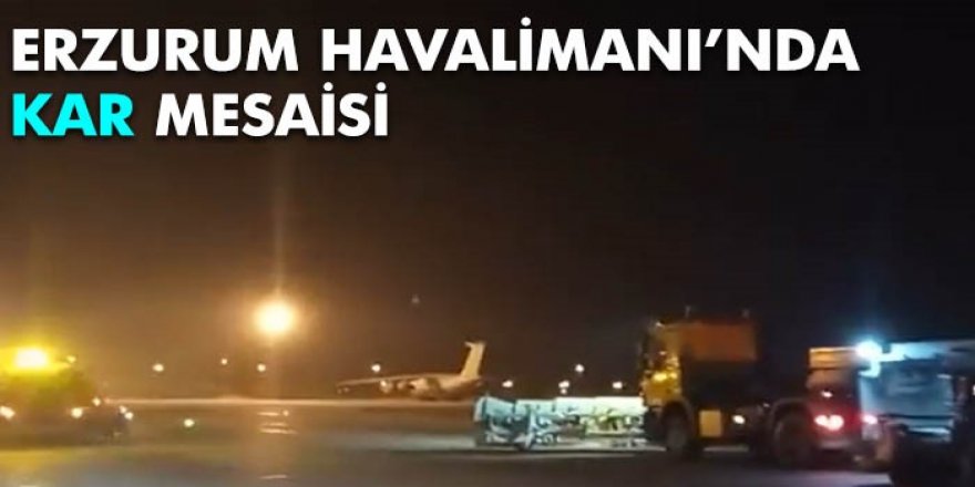 Erzurum Havalimanı’nda kar mesaisi