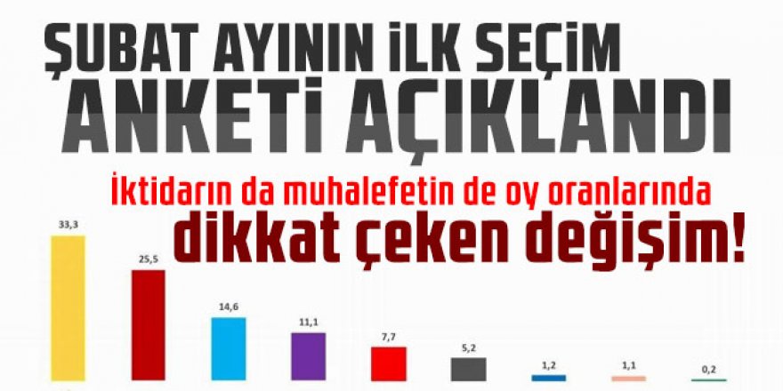 Şubat ayının ilk seçim anketi açıklandı!