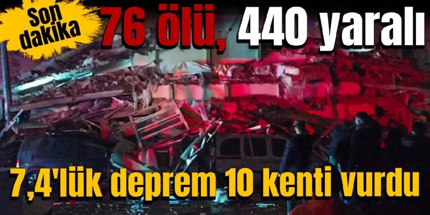 Kahramanmaraş’ta 7.4 şiddetinde deprem