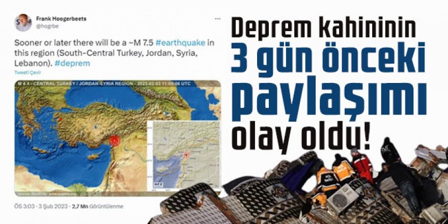 Deprem kahininin 3 gün önceki paylaşımı olay oldu!