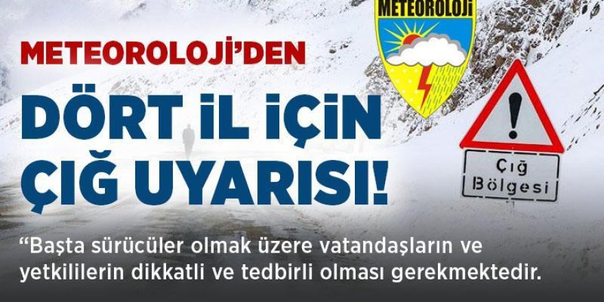 Meteoroloji'den 4 il için çığ uyarısı