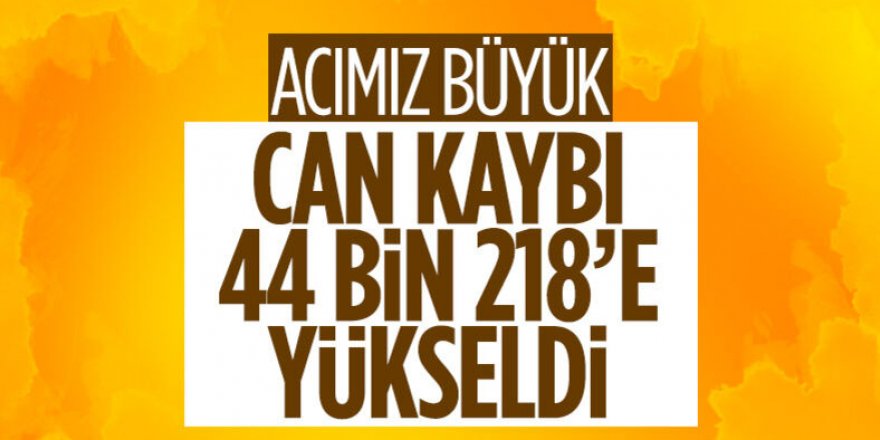 19'ncu gün bilançosu: Can kaybı 44 bin 218'e yükseldi