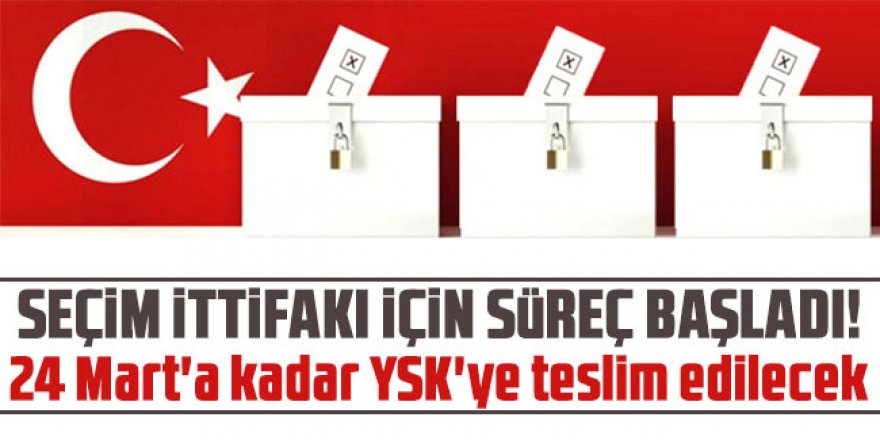 Seçim ittifakı için süreç başladı! 24 Mart'a kadar YSK'ye teslim edilecek