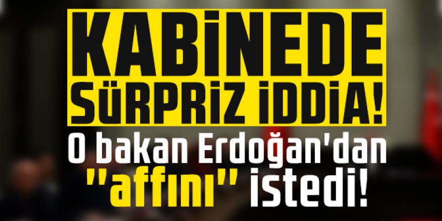 O bakan Erdoğan'dan ''affını'' istedi!