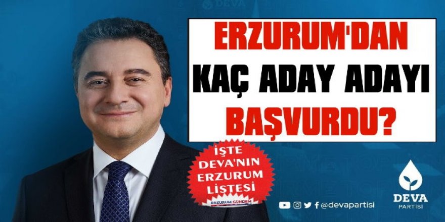 DEVA Partisi'nin Erzurum'da Milletvekili Aday Adayları Tam Listesi!