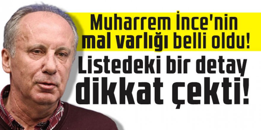 Muharrem İnce'nin mal varlığı belli oldu! Listedeki bir detay dikkat çekti!