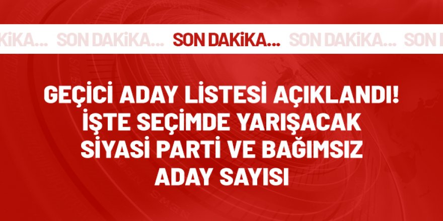 YSK geçici aday listesini yayımladı! Seçimde 24 siyasi parti ve 152 bağımsız aday yarışacak