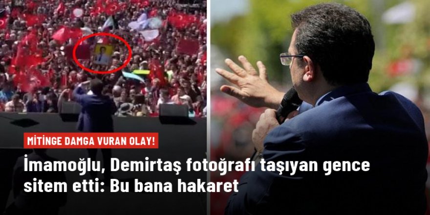 İmamoğlu'ndan Selahattin Demirtaş'ın fotoğrafını taşıyan gence sitem