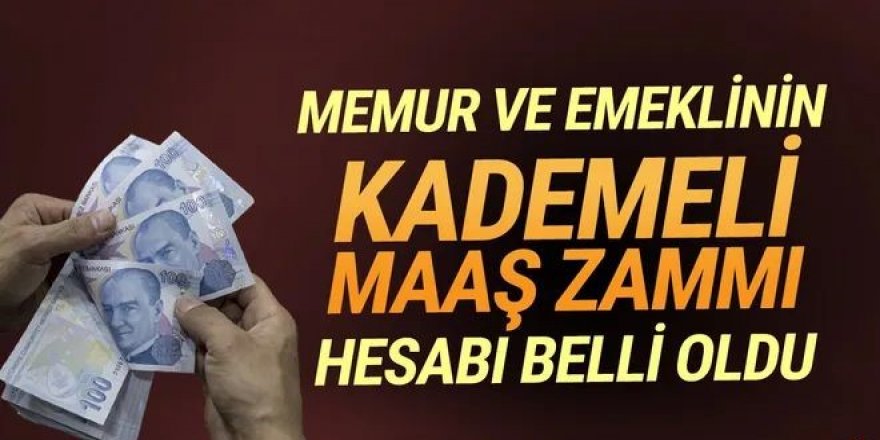 Memur ve emeklinin kademeli maaş zammı hesabı belli oldu