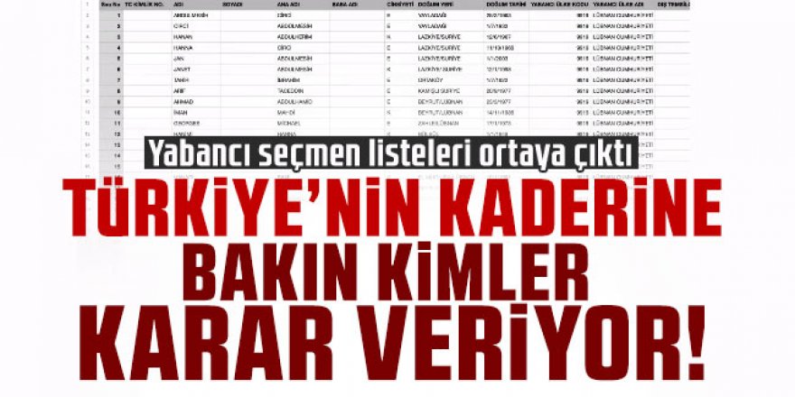 Yabancı seçmen listeleri ortaya çıktı!