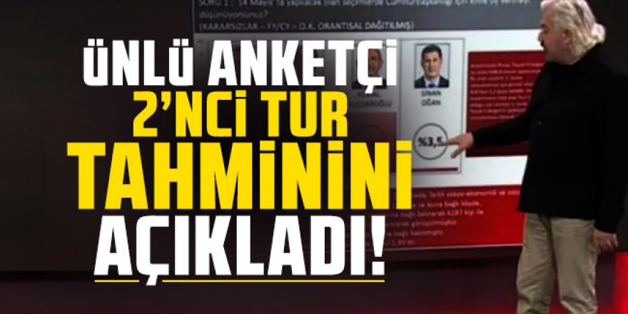 Ünlü anketçi 2'nci tur tahminini ''bu iş bitmiş'' diyerek açıkladı