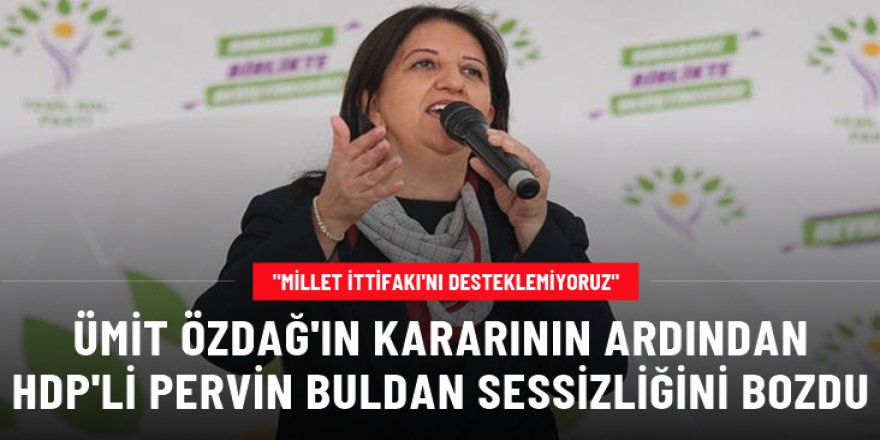 HDP'li Pervin Buldan: Biz Millet İttifakı'nı değil, barış ve demokrasiyi destekliyoruz