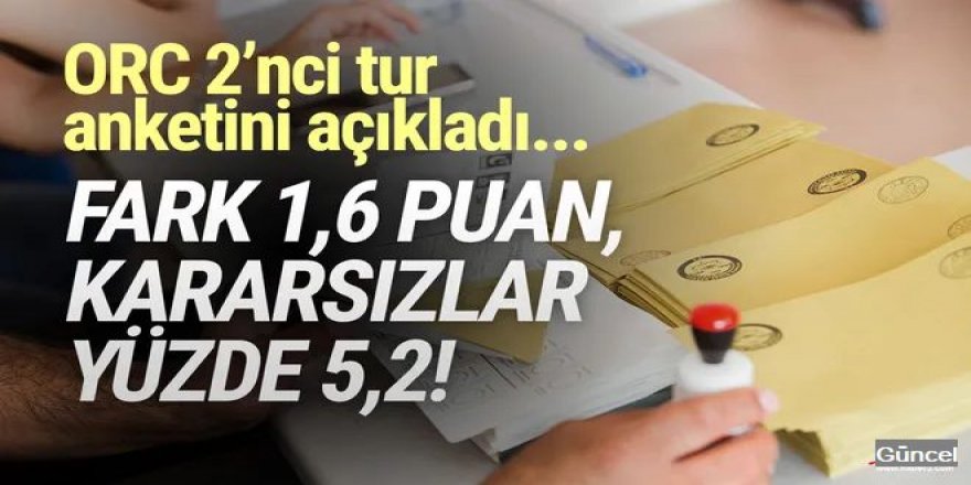 ORC'nin 2'nci tur anketinde yüzde 5,2'lik ayrıntı