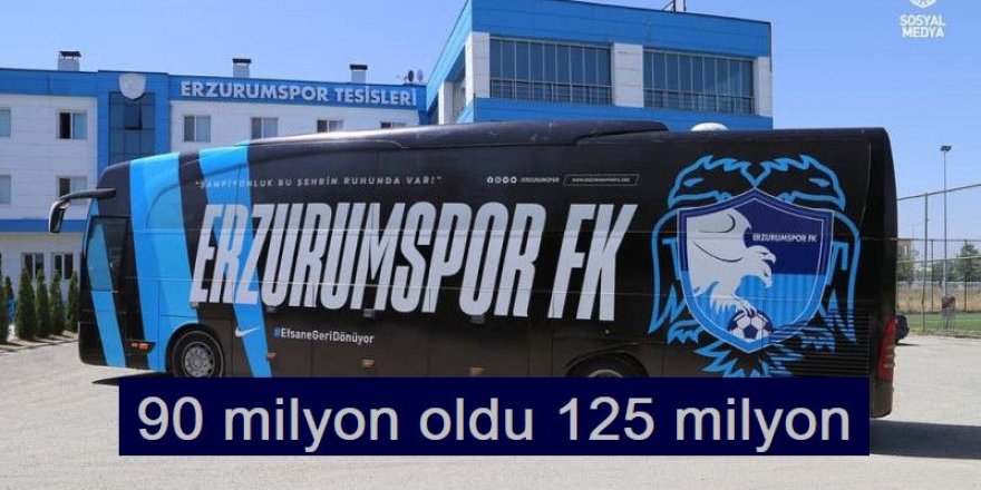 Erzurumspor FK Borç batağında: 90 milyon oldu 125 milyon