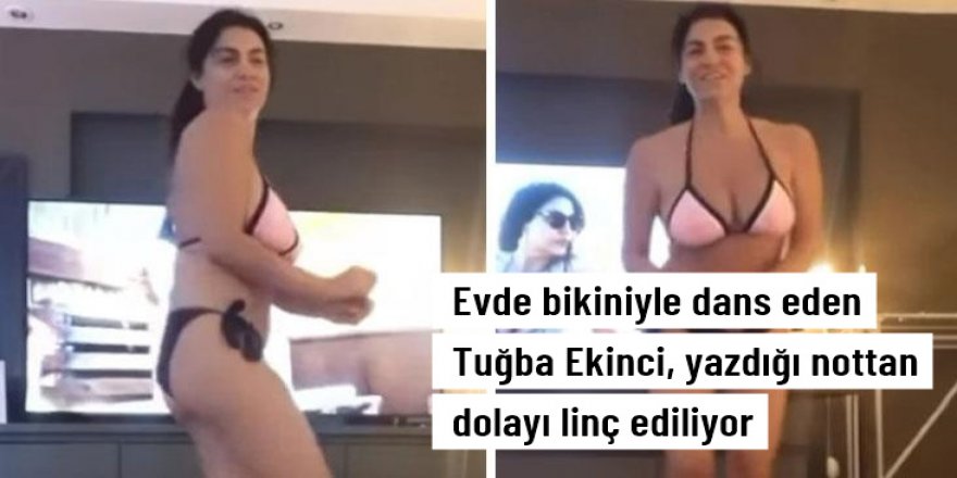 Bikiniyle dans ettiği videoyu "Benden sonra umre" notuyla paylaşan Tuğba Ekinci'ye tepki yağıyor