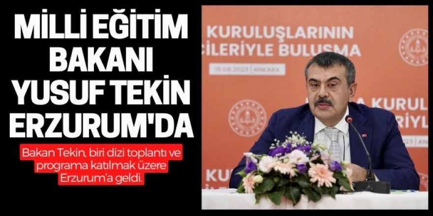 Bakan Tekin memleketi Erzurum'da