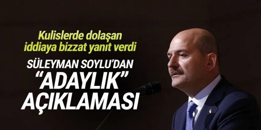 Soylu'dan ''Aday olacak mısınız?'' sorusuna yanıt