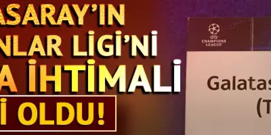 Galatasaray'ın Şampiyonlar Ligi'ni kazanma ihtimali belli oldu!