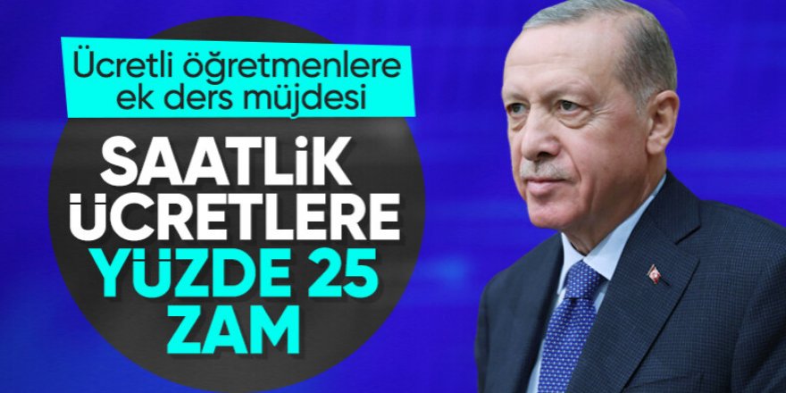 Cumhurbaşkanı Erdoğan'dan ücretli öğretmenlere ek ders müjdesi