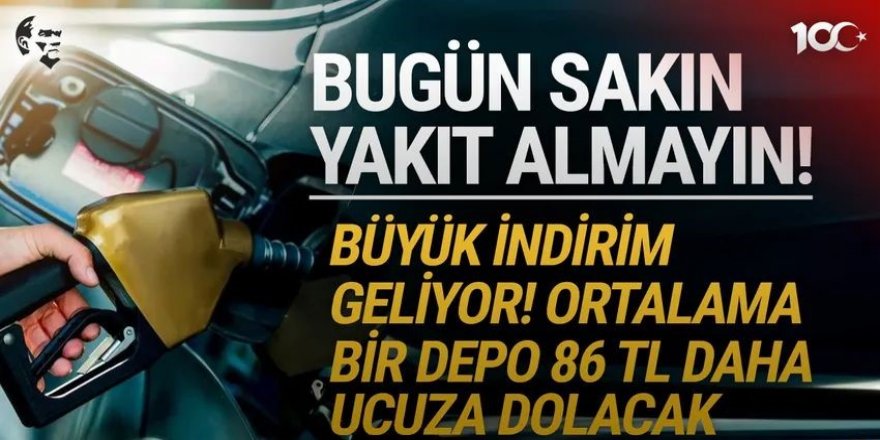 Motorine büyük indirim geliyor: Depoları yarın doldurun