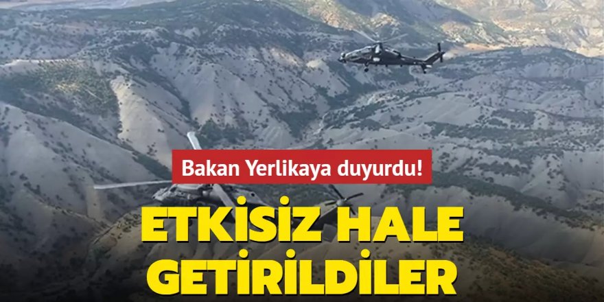 Erzincan'da 1'i yeşil, 1'i gri kategoride olmak üzere 2 terörist öldürüldü