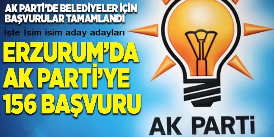 Erzurum'da aday adayları belli oldu: En çok başvuru Aziziye'ye