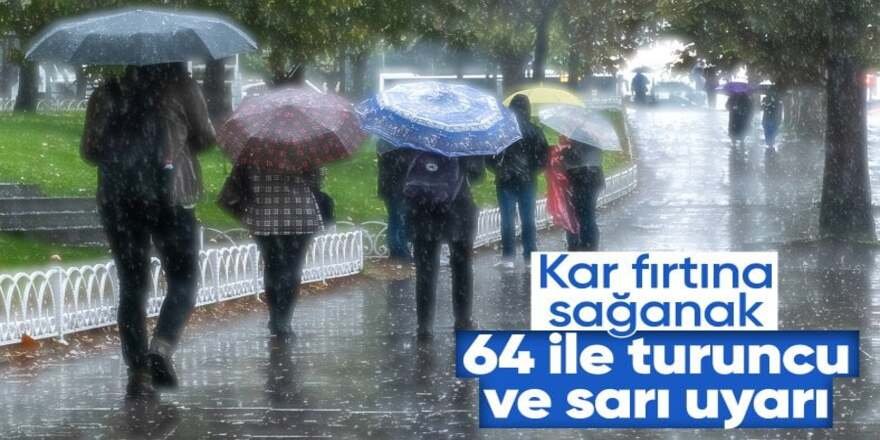 Meteoroloji'den Erzurum ve  63 ile sarı ve turuncu uyarı